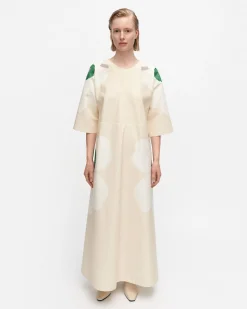 Vaatteet Marimekko Kaiku Heijastus Unikko Puuvillapellavamekko