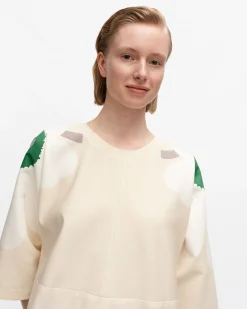 Vaatteet Marimekko Kaiku Heijastus Unikko Puuvillapellavamekko