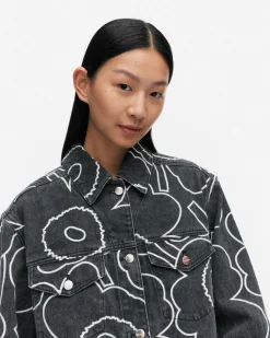 Vaatteet Marimekko Kioski Ystu00E4Vyys Pieni Piirto Unikko 2 Farkkutakki