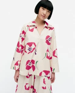 Vaatteet Marimekko Mikea Helakka Puuvillapopliinipaita